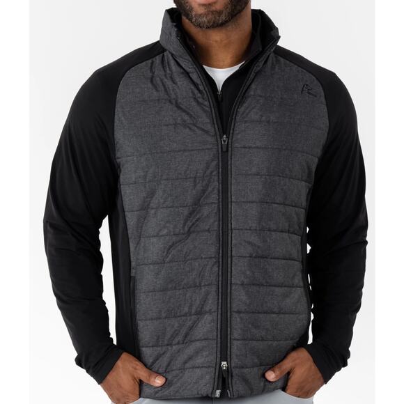 Rhoback Men's Fulton Hybrid Jacket Heather Black Performance Men's XXL New - Picture 1 of 12